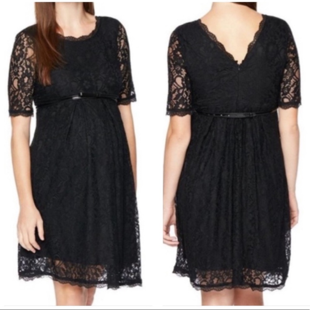 Motherhood Maternity Black Lace Dress